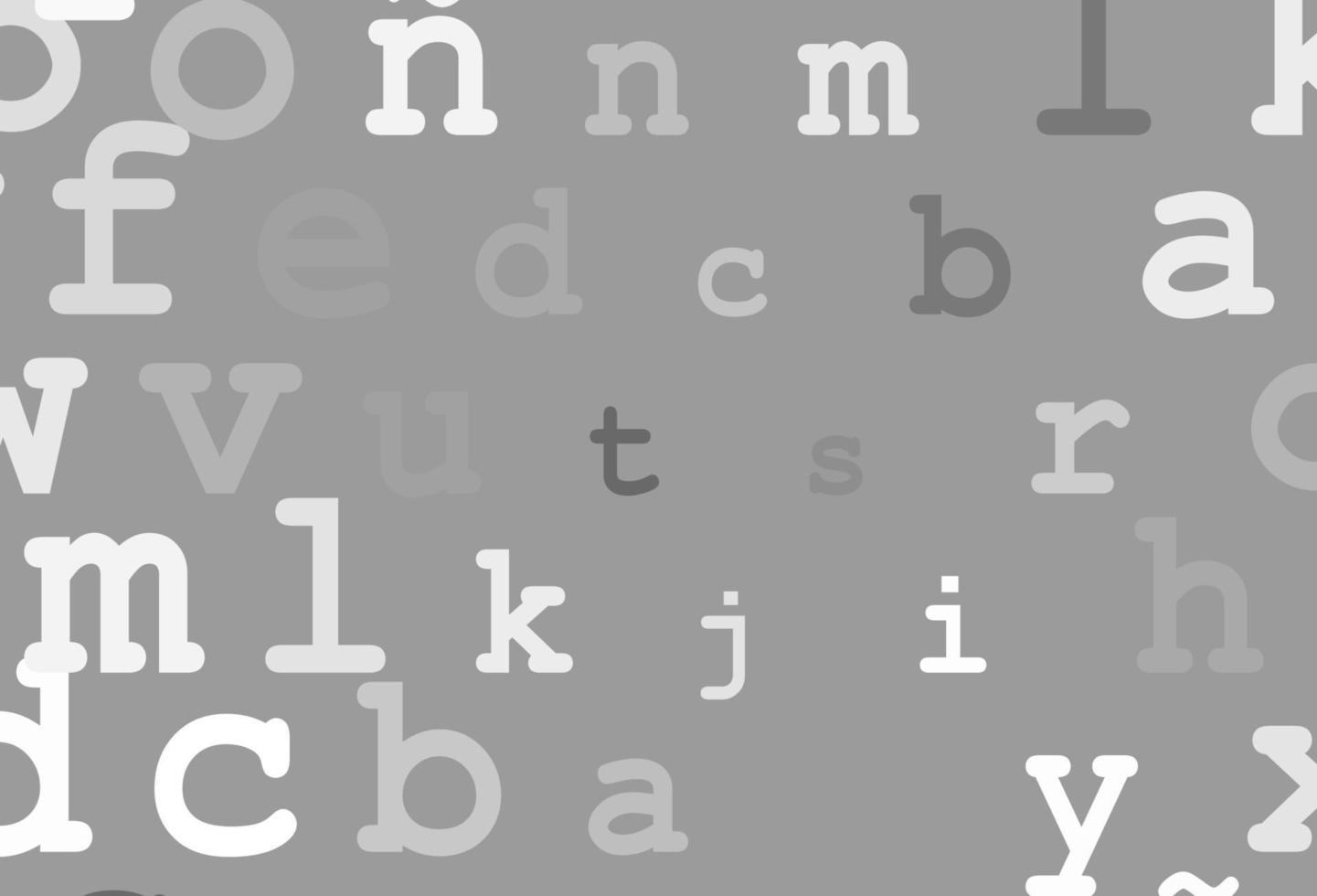 Light silver, gray vector pattern with ABC symbols.