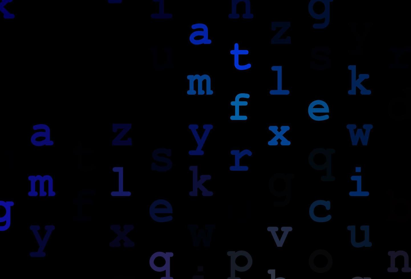 Dark blue vector background with signs of alphabet.