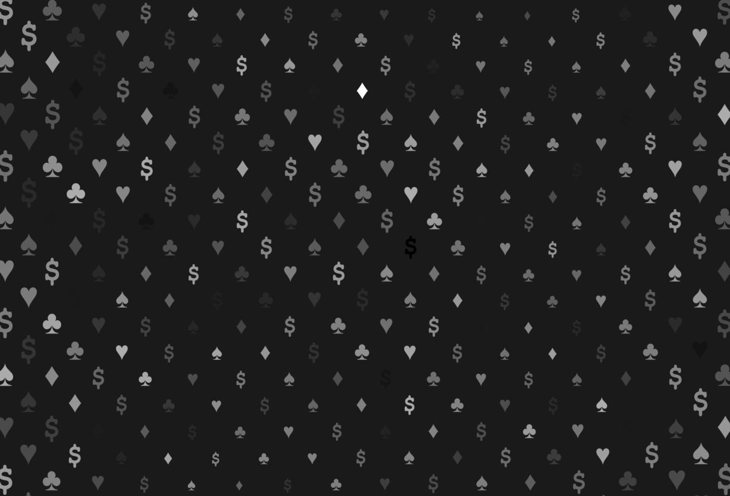 Dark silver, gray vector pattern with symbol of cards.