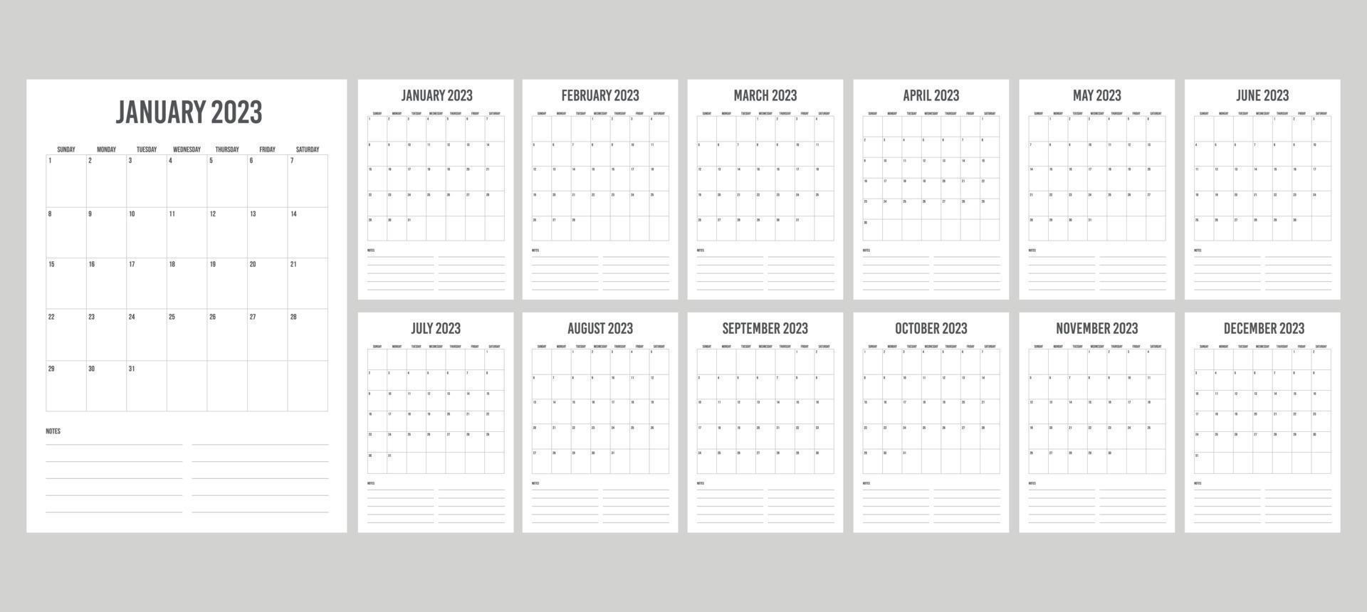 set calendar portrait design, 365 days vector