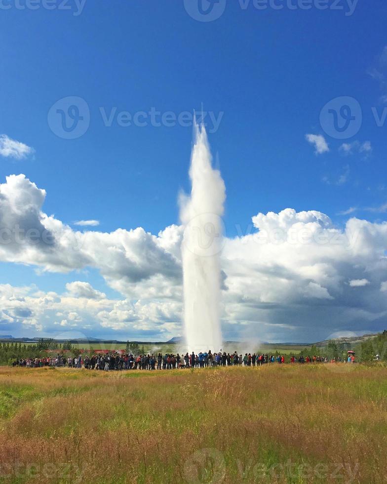 Iceland geyser view photo