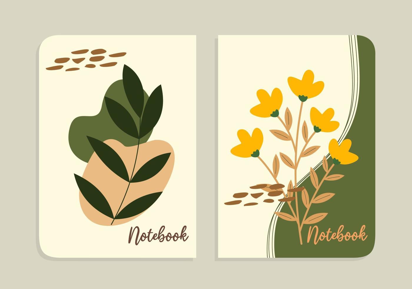 conjunto de portadas de portátiles abstractos minimalistas dibujados a  mano. hermoso fondo de flores. ilustraciones estéticas modernas. estilo   cuadernos, catálogos, folletos, revistas 13565936 Vector en  Vecteezy