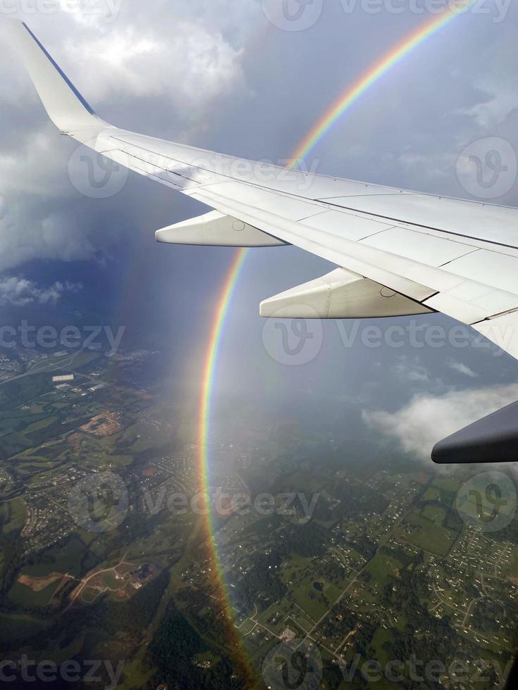 Rainbow view from an airplane photo