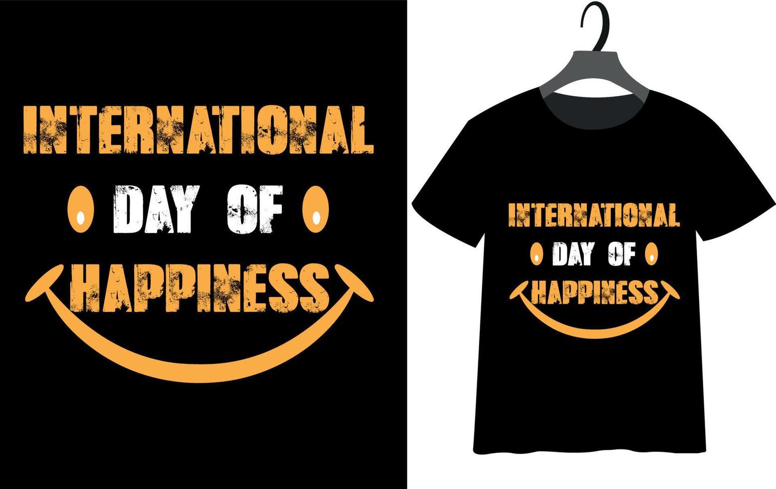camiseta del día internacional de la felicidad vector