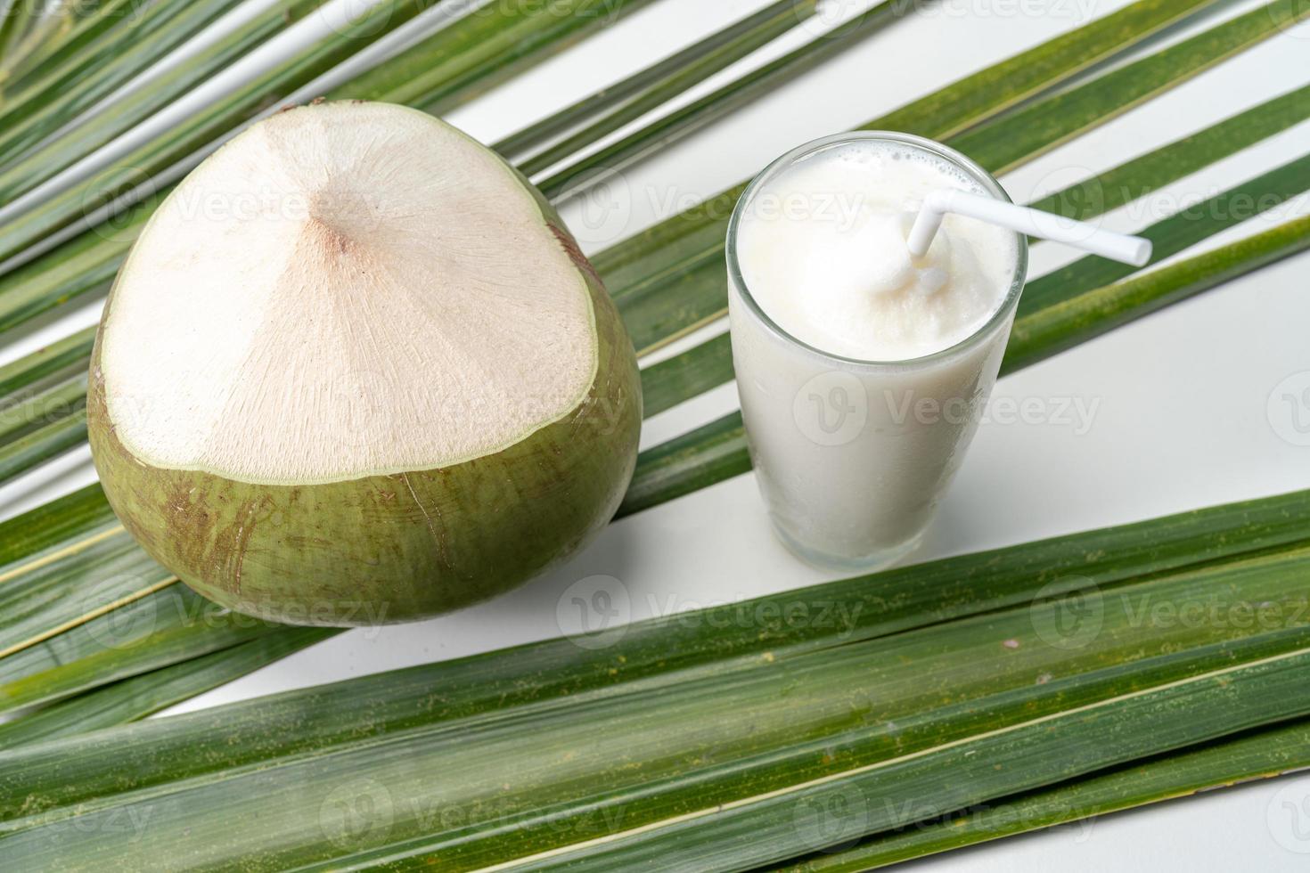 A glass of sweet coconut water coconut fragrance photo