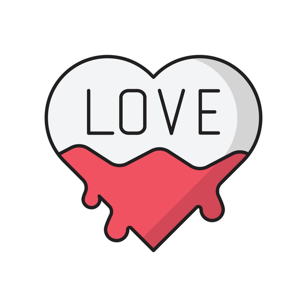 ilustración de vector de corazón de amor en un fondo. símbolos de calidad premium. iconos vectoriales para concepto y diseño gráfico.