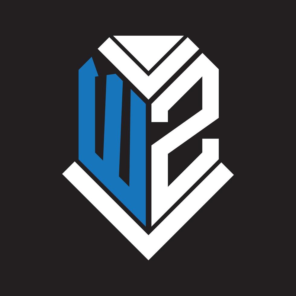 WZ letter logo design on black background. WZ creative initials letter logo concept. WZ letter design. vector
