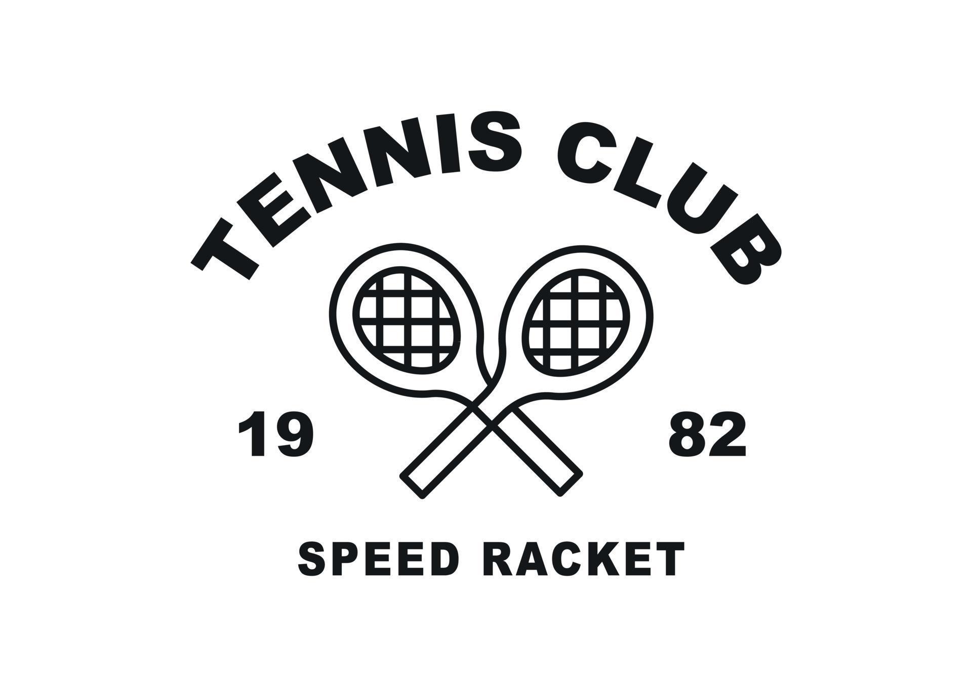 Tennis club logo. Two tennis racquets are crossed and written around