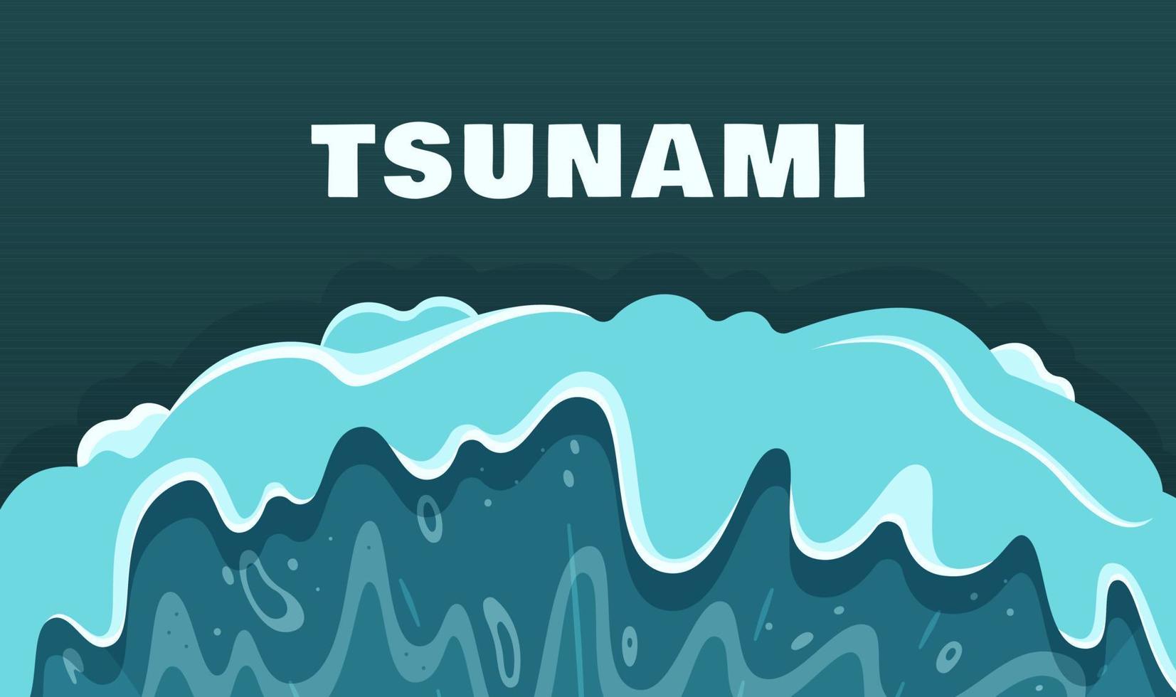 ilustración vectorial de la bandera del tsunami. bandera azul oscuro. concepto sobre un fondo blanco. grandes olas del mar o del océano. vector