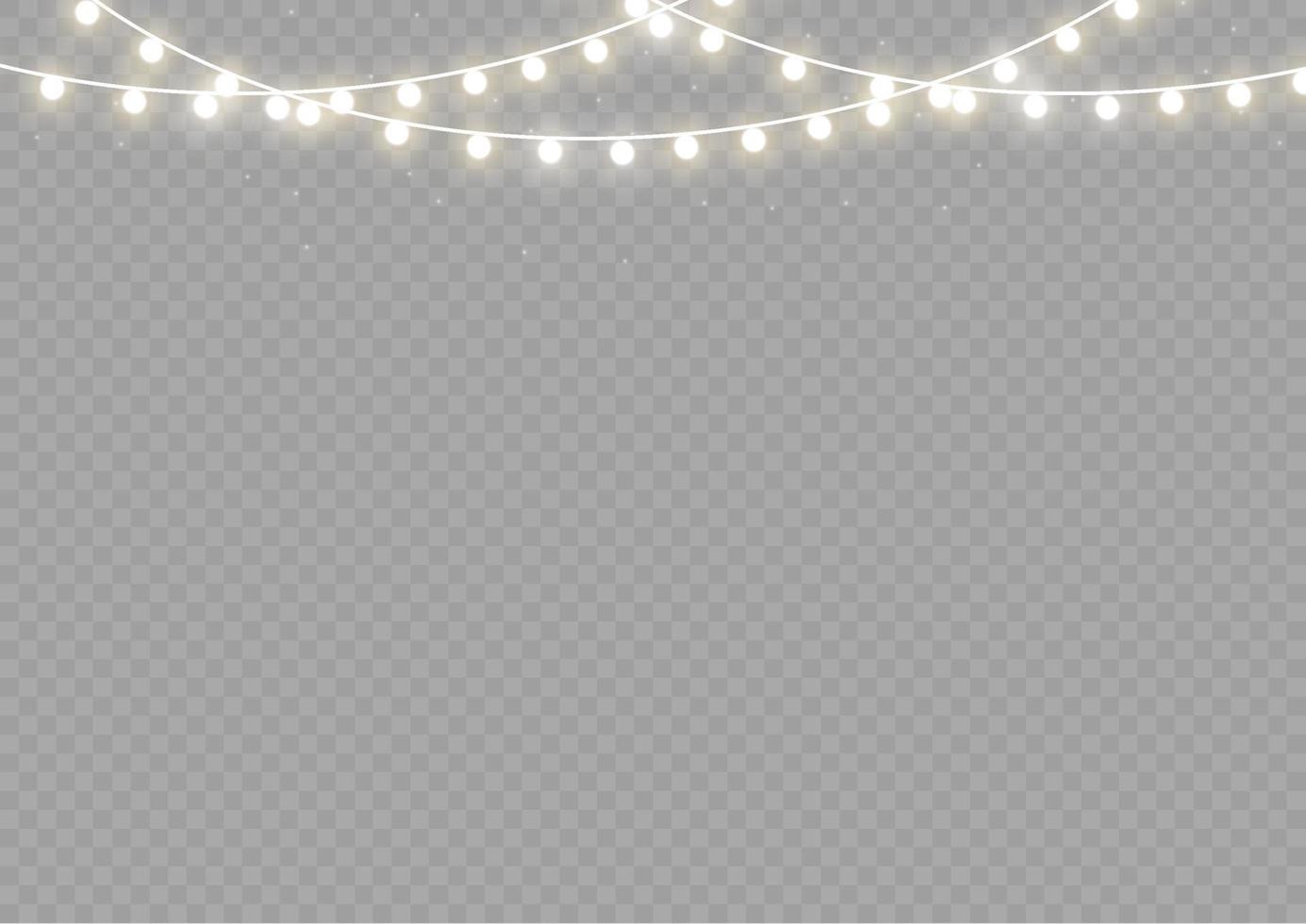 Christmas lights isolated on a transparent background. Christmas glowing garland.for the new year and christmas. light effect. Vector illustration.