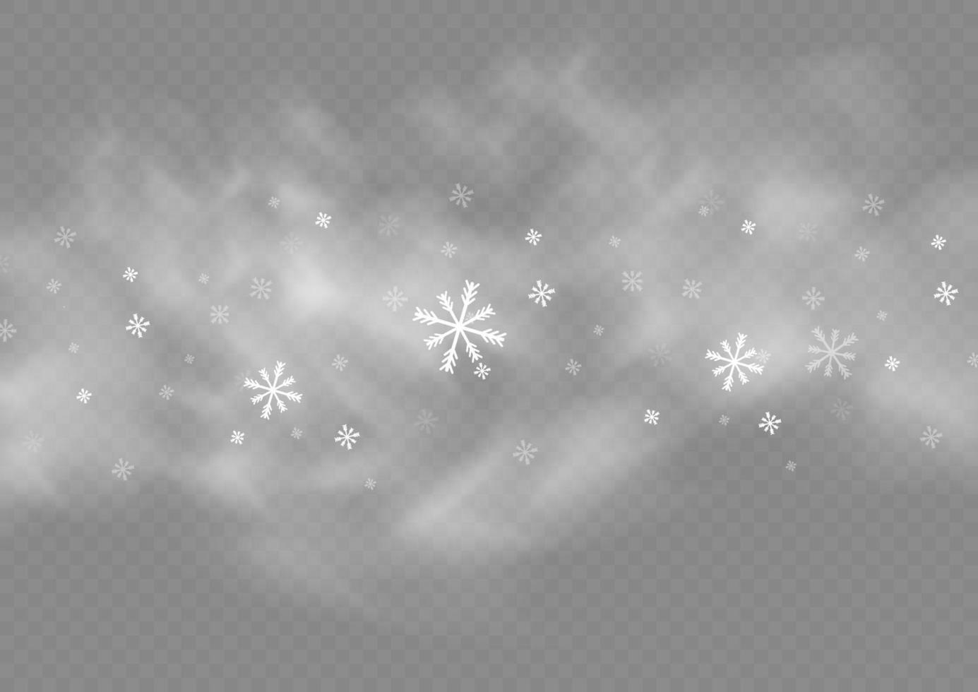 nieve y viento. elemento decorativo degradado blanco.ilustración vectorial. invierno y nieve con niebla. viento y niebla. vector