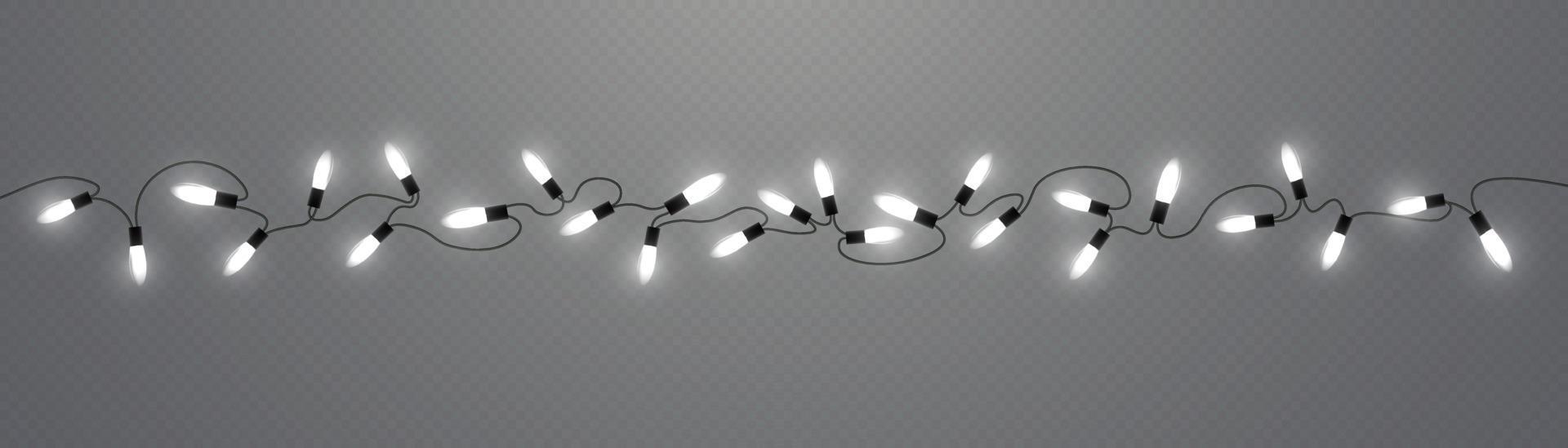 luces de navidad aisladas. guirnalda brillante de navidad para el año nuevo y la navidad. efecto de luz. ilustración vectorial vector