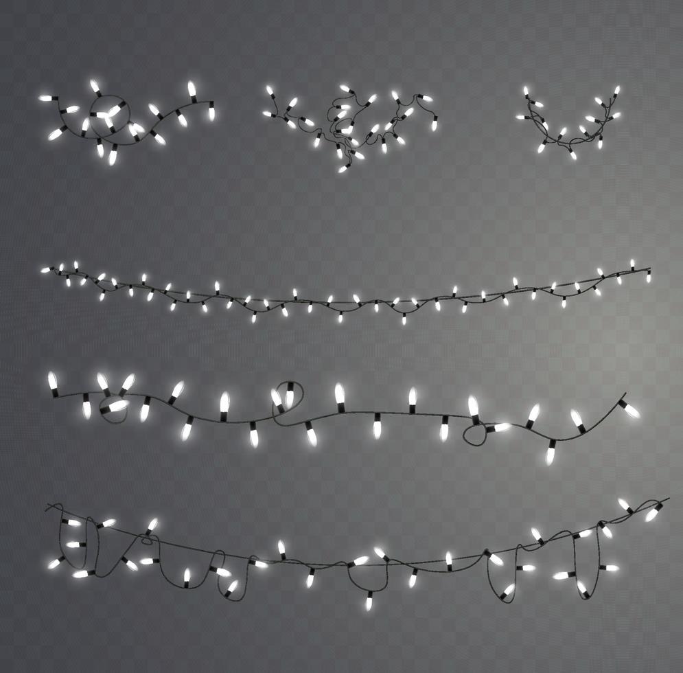Christmas lights isolated. Christmas glowing garland.for the new year and christmas. light effect. Vector illustration.