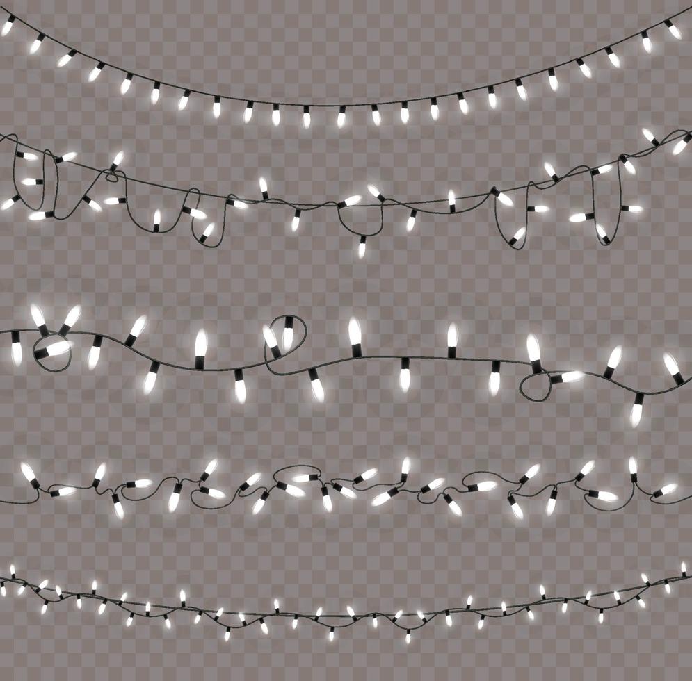 Christmas lights isolated. Christmas glowing garland.for the new year and christmas. light effect. Vector illustration.