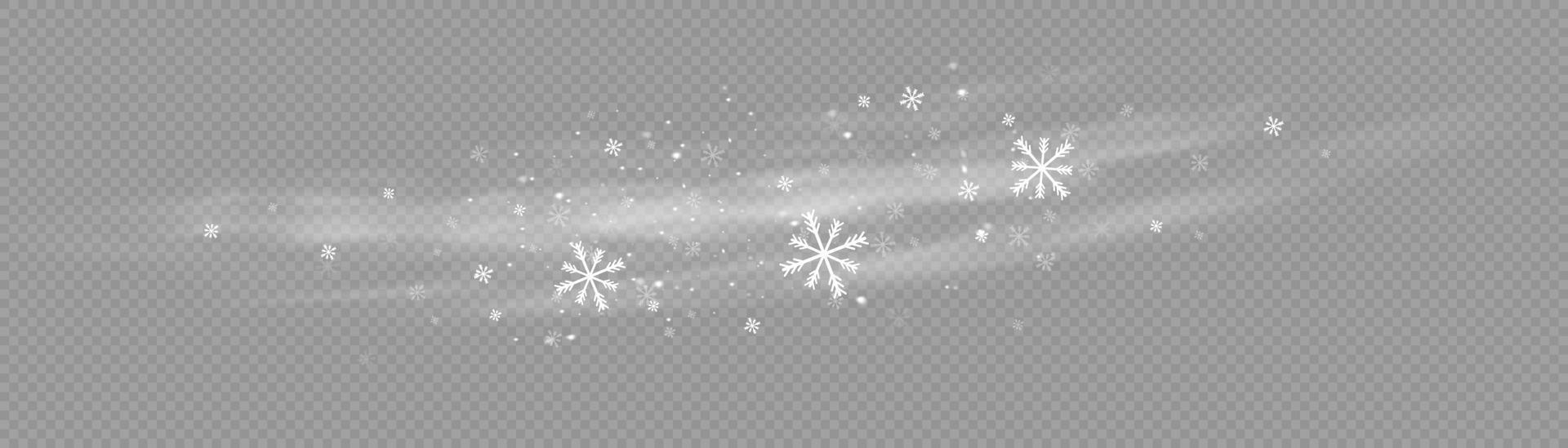 nieve y viento. elemento decorativo degradado blanco.ilustración vectorial. invierno y nieve con niebla. viento y niebla. vector