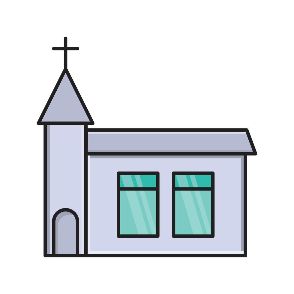 ilustración de vector de iglesia en un fondo. símbolos de calidad premium. iconos vectoriales para concepto y diseño gráfico.