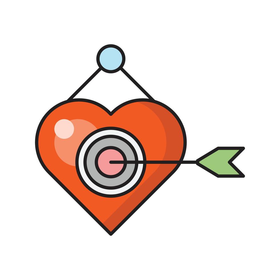 Ilustración de vector de objetivo de corazón en un fondo. Símbolos de calidad premium. Iconos de vector para concepto y diseño gráfico.