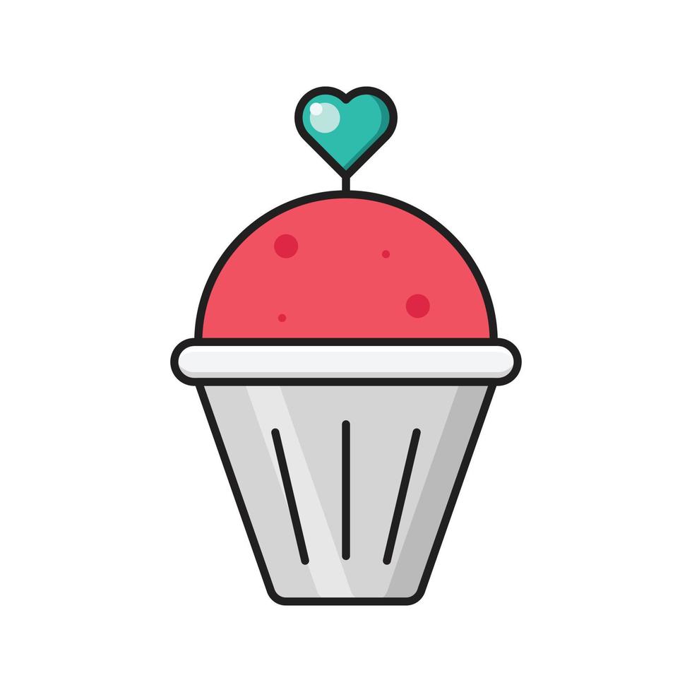 ilustración de vector de cupcake en un fondo. símbolos de calidad premium. iconos vectoriales para concepto y diseño gráfico.