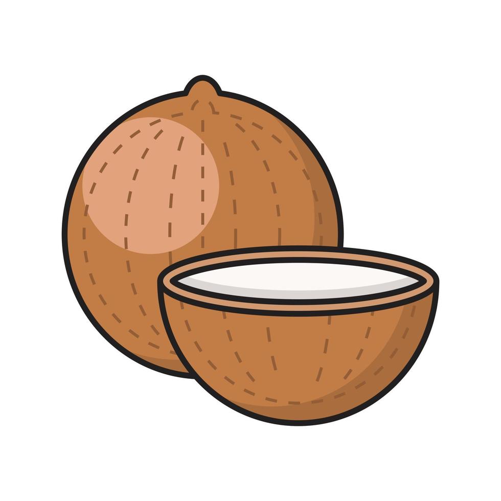 ilustración de vector de coco en un fondo. símbolos de calidad premium. iconos vectoriales para concepto y diseño gráfico.