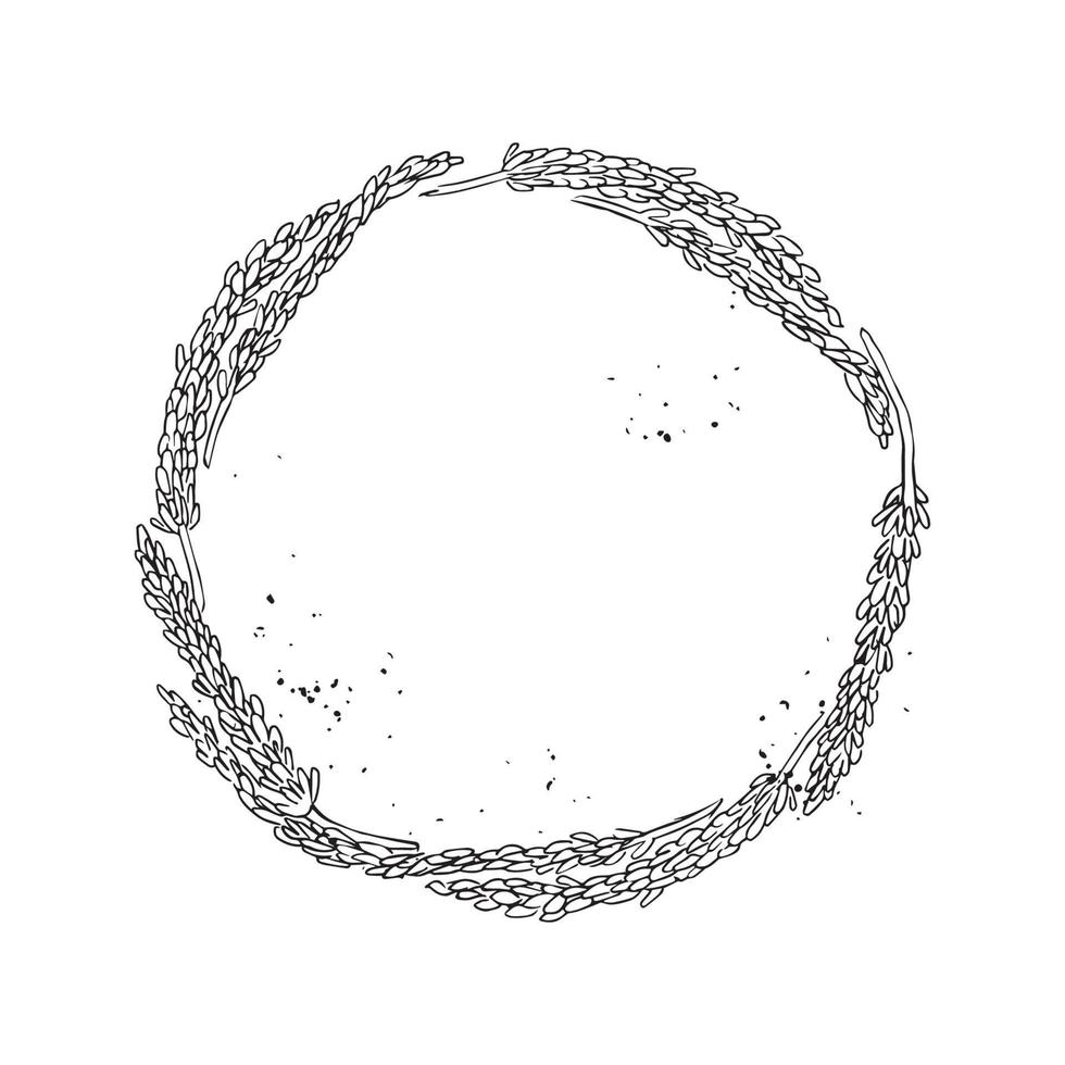 Monochrome of wreaths in sketch style vector