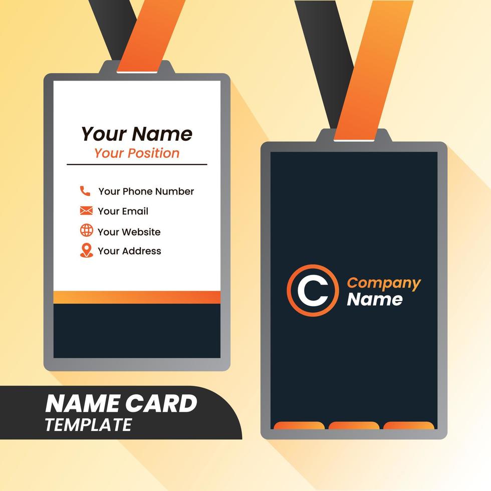 Name card design . double sided Name card template modern and clean style. vector