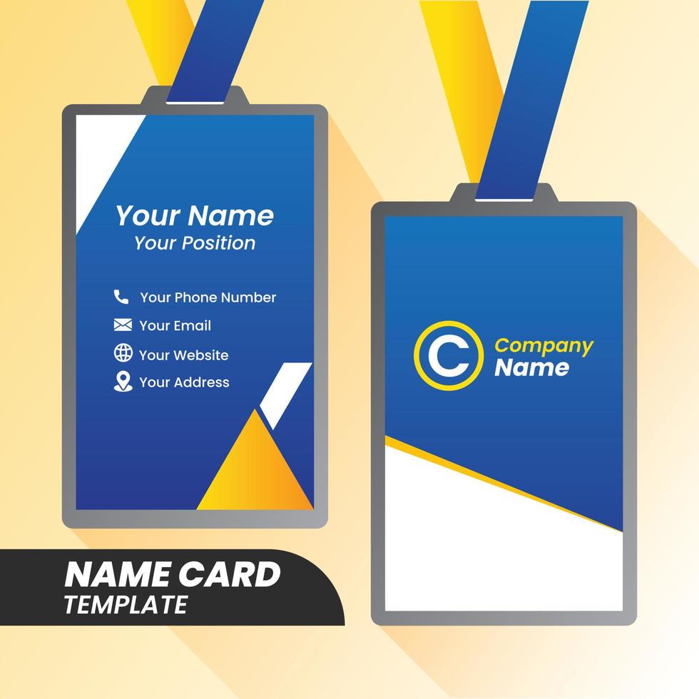 Vector modern clean Name card template. Flat design