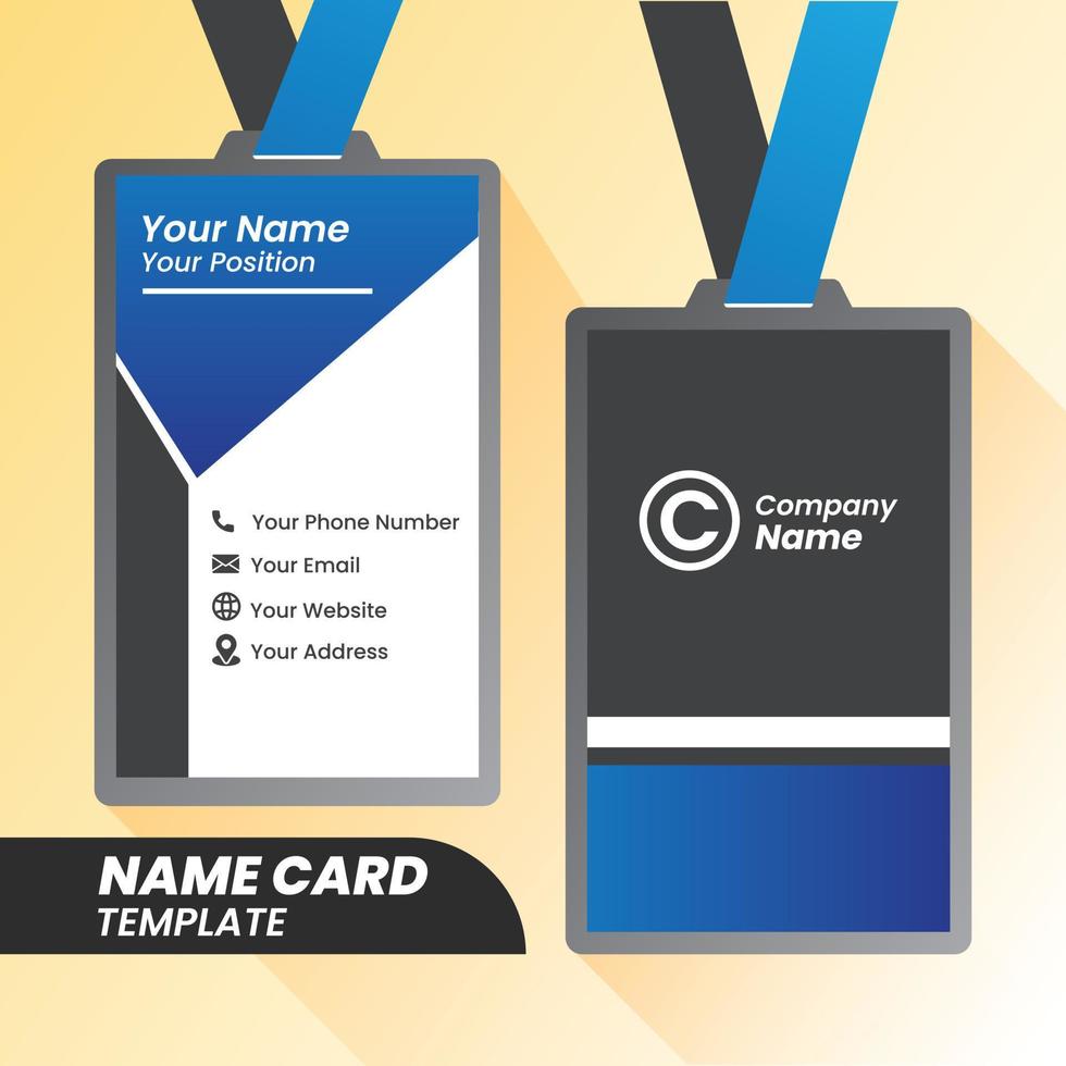 Creative and clean corporate Name card template. Vector illustration. Stationery design.