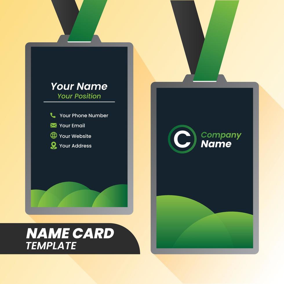 Corporate Name Card - Creative and Clean Modern Name Card Template. vector