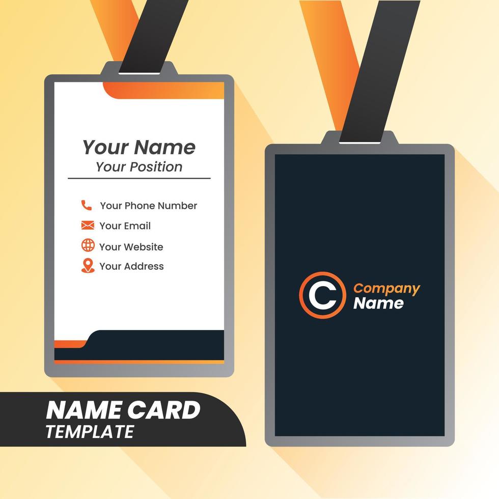 Corporate Name Card - Creative and Clean Modern Name Card Template vector