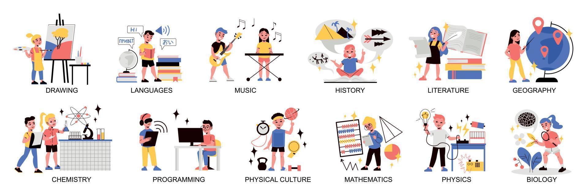 School Subject Set vector