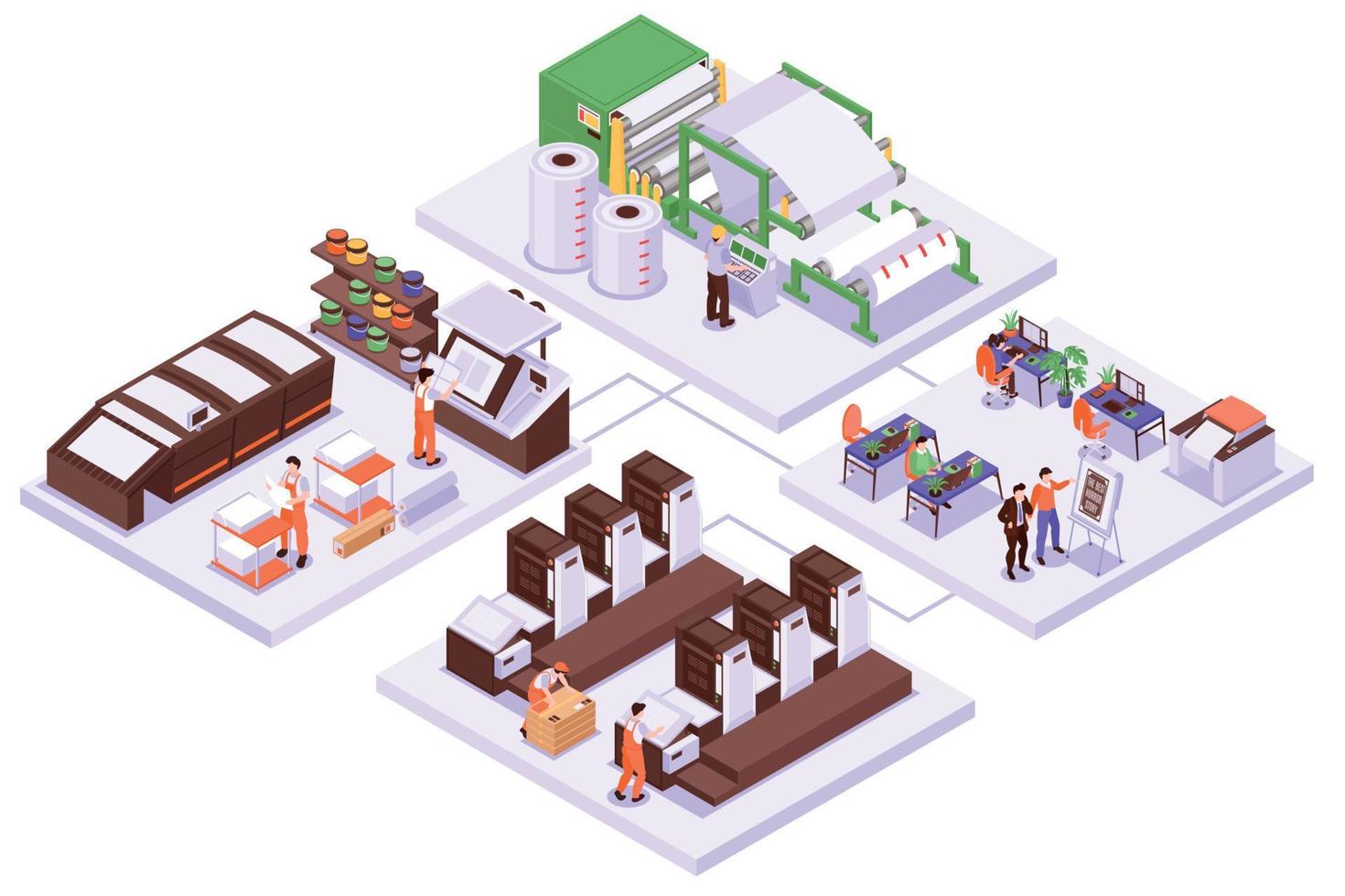 Isometric Printing House Concept vector