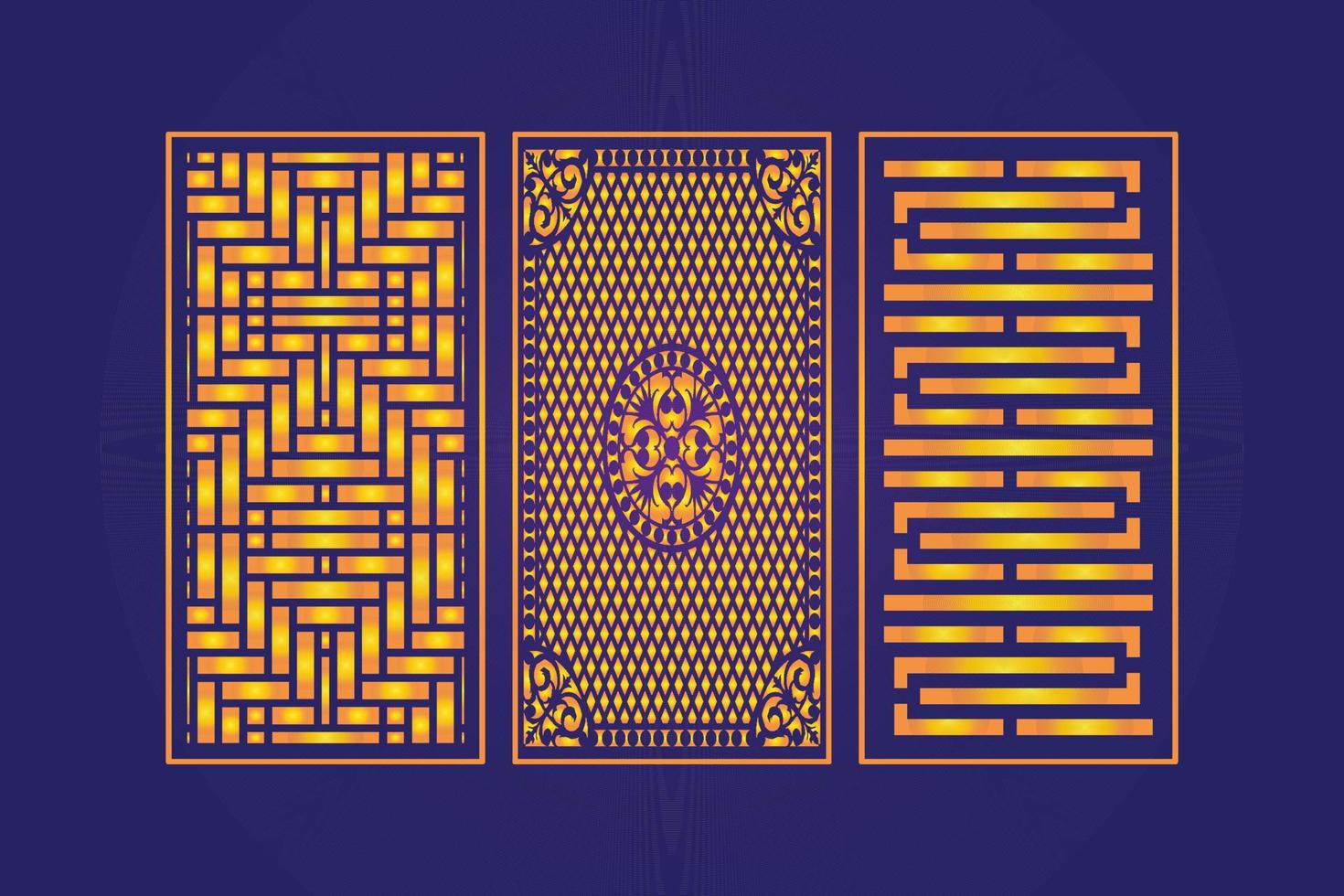 Islamic decorative laser cut panels template with abstract geometric texture and floral laser vector
