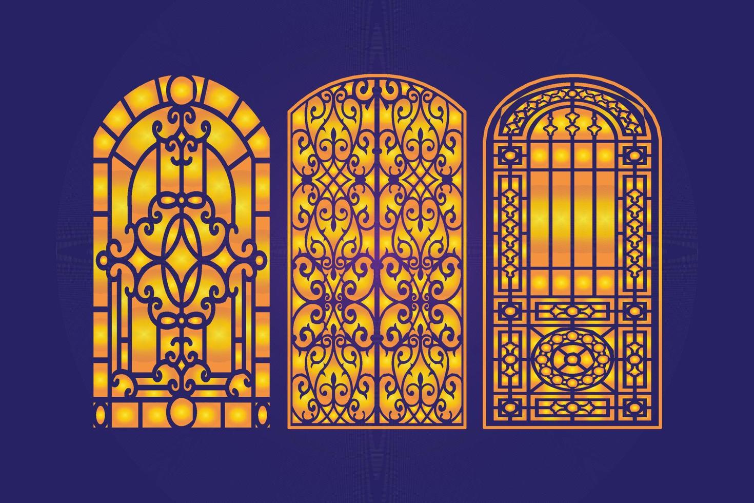 Islamic decorative laser cut panels template with abstract geometric texture and floral laser vector
