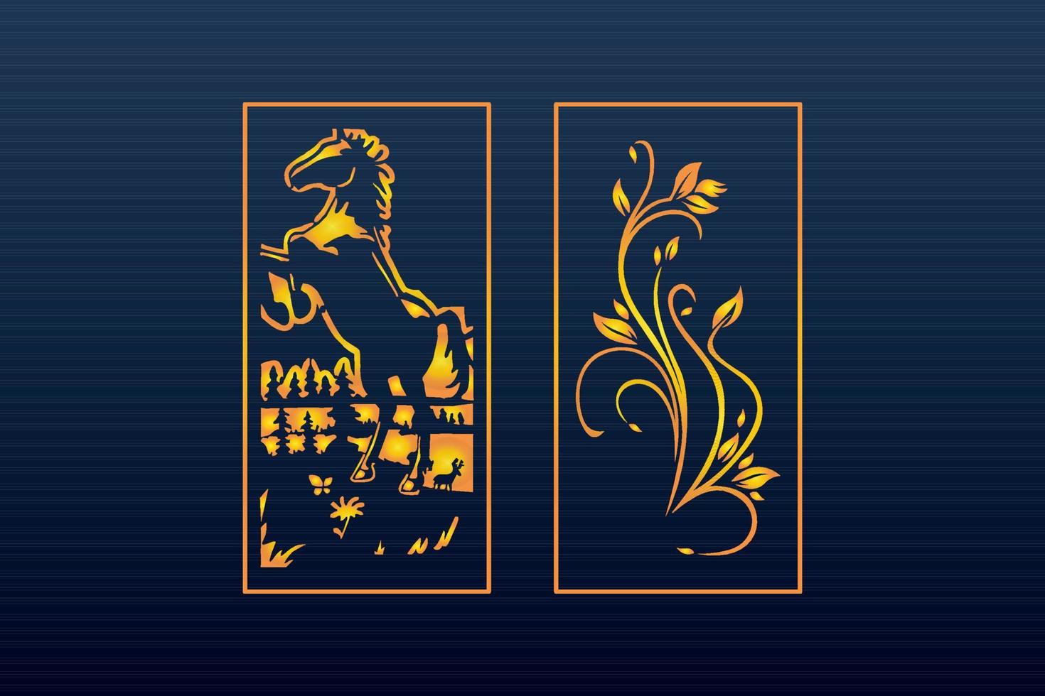 Islamic decorative laser cut panels template with abstract geometric texture and floral laser vector