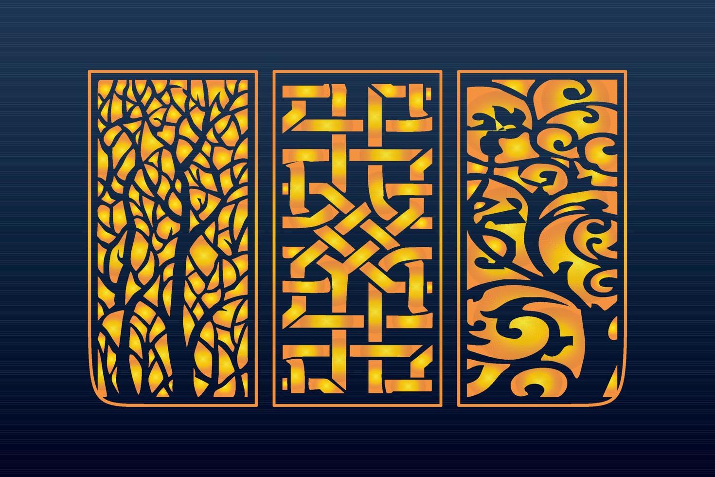 Islamic decorative laser cut panels template with abstract geometric texture and floral laser vector