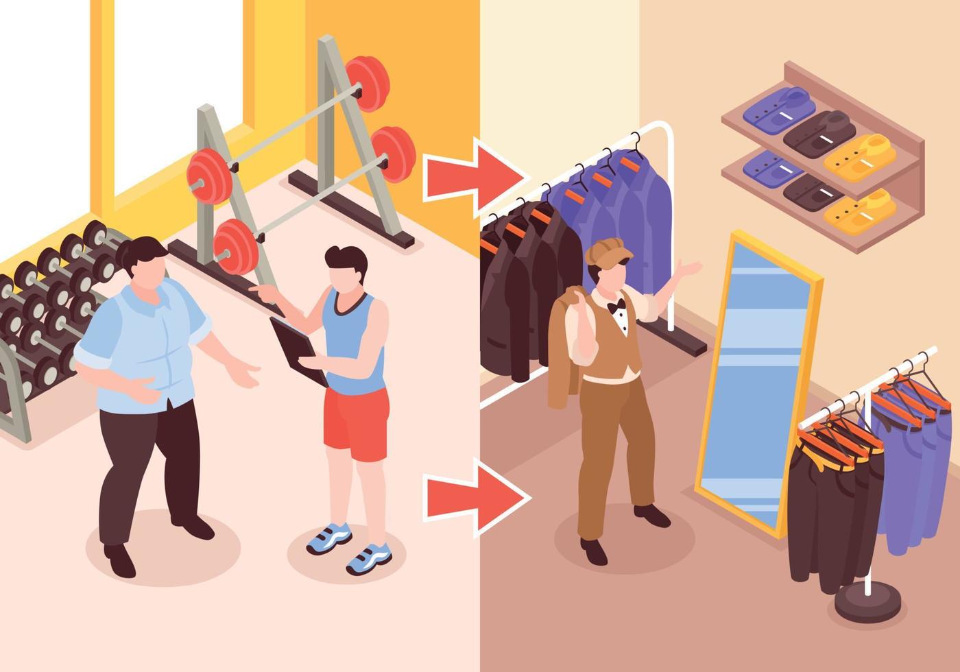 Isometric Transformation Concept vector