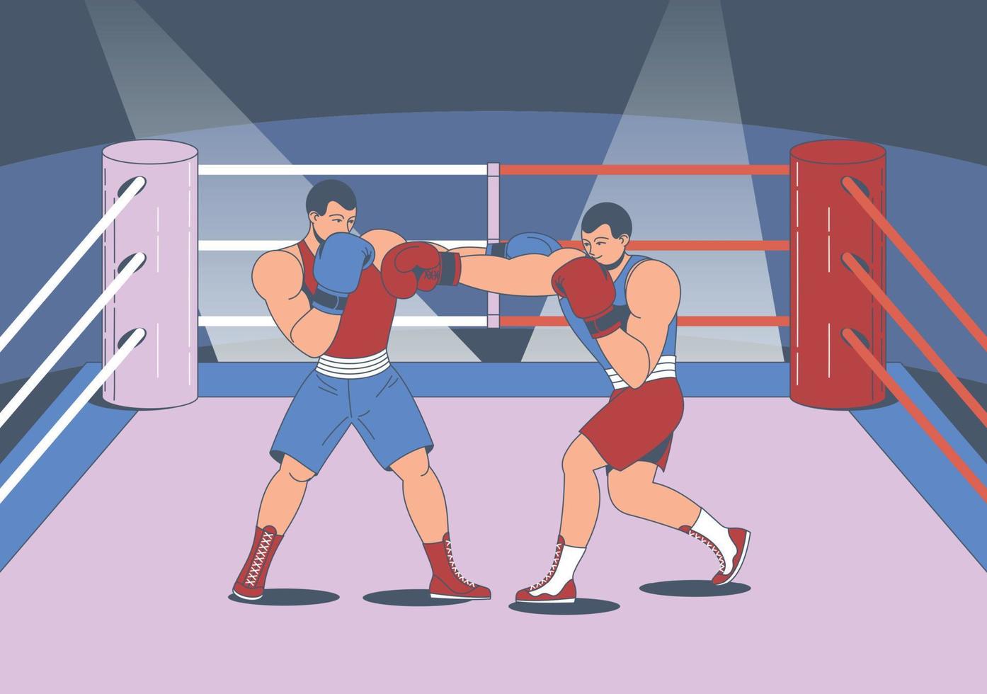 composición de combate de ring de boxeo vector