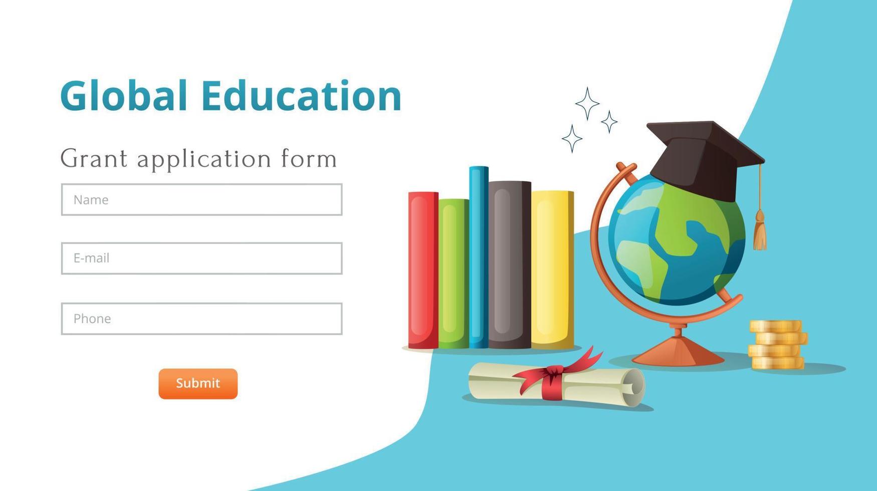 Student Application Form Website vector