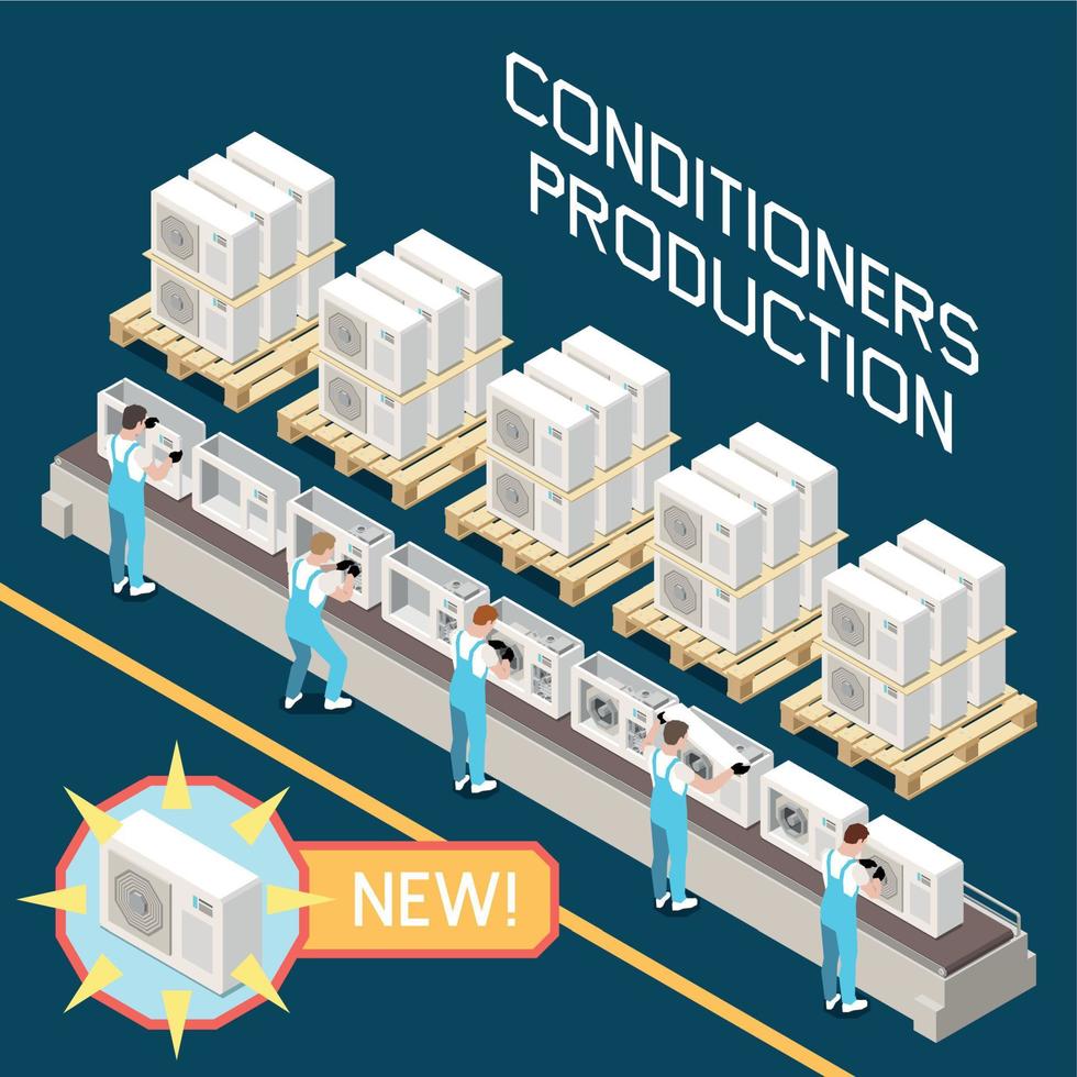 Air Conditioners Production vector