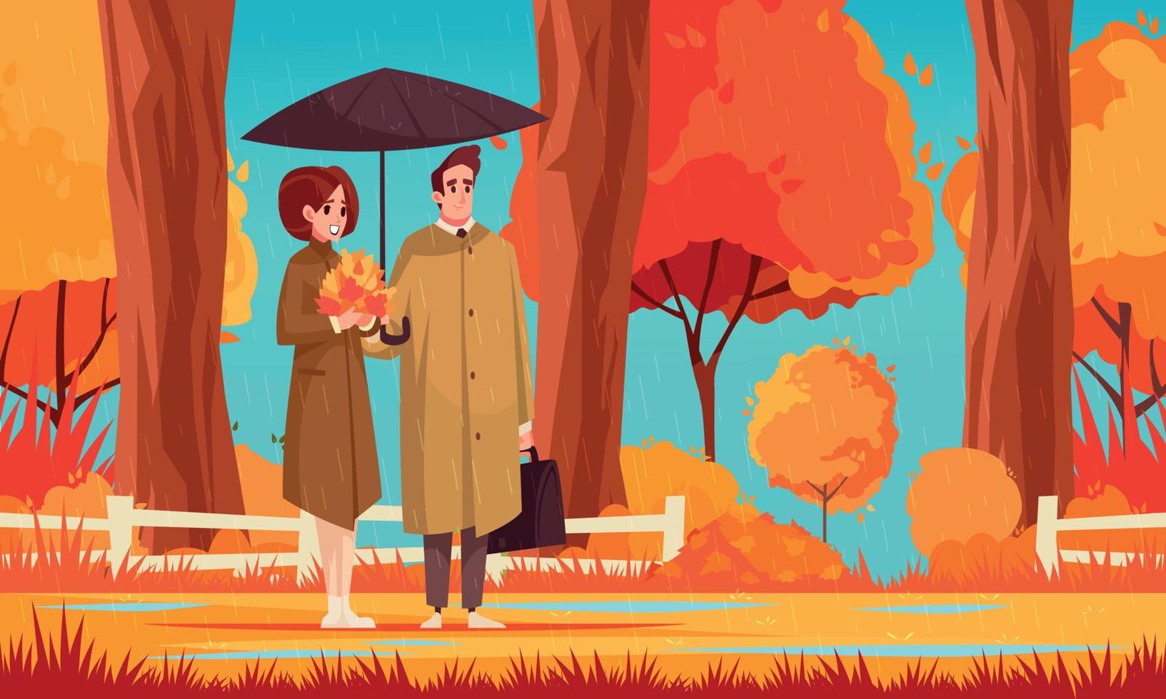 Autumn Park Composition vector