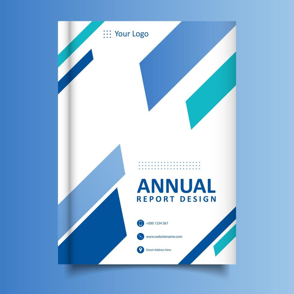 Corporate bussiness blue annual report flyer template design vector