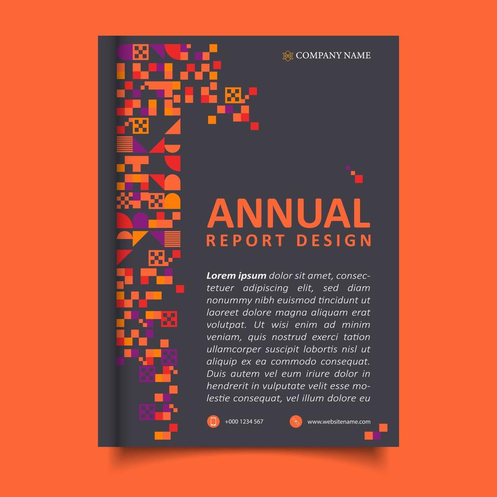 diseño de plantilla de informe anual de negocios corporativos memphis vector