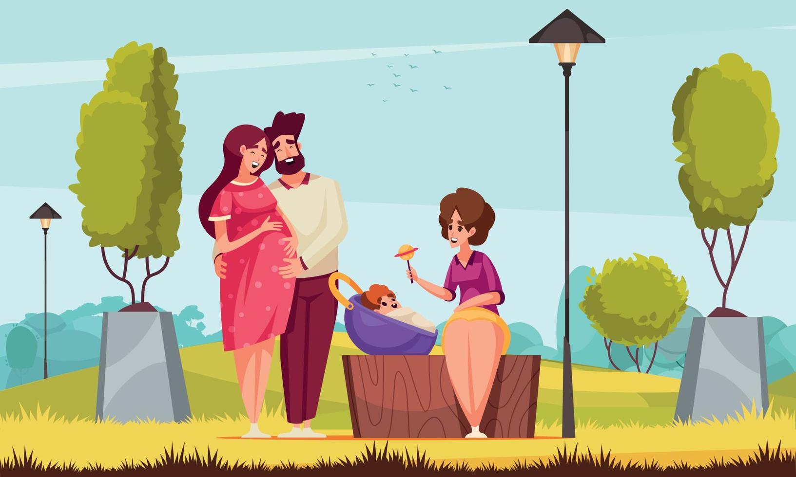 Pregnancy and Maternity Scene vector