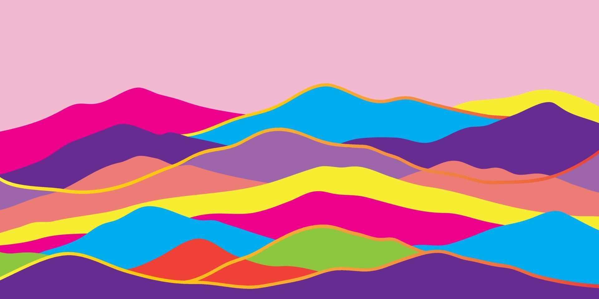 color de las montañas, ondas translúcidas, forma de vidrio abstracto, fondo moderno, ilustración vectorial de diseño vector