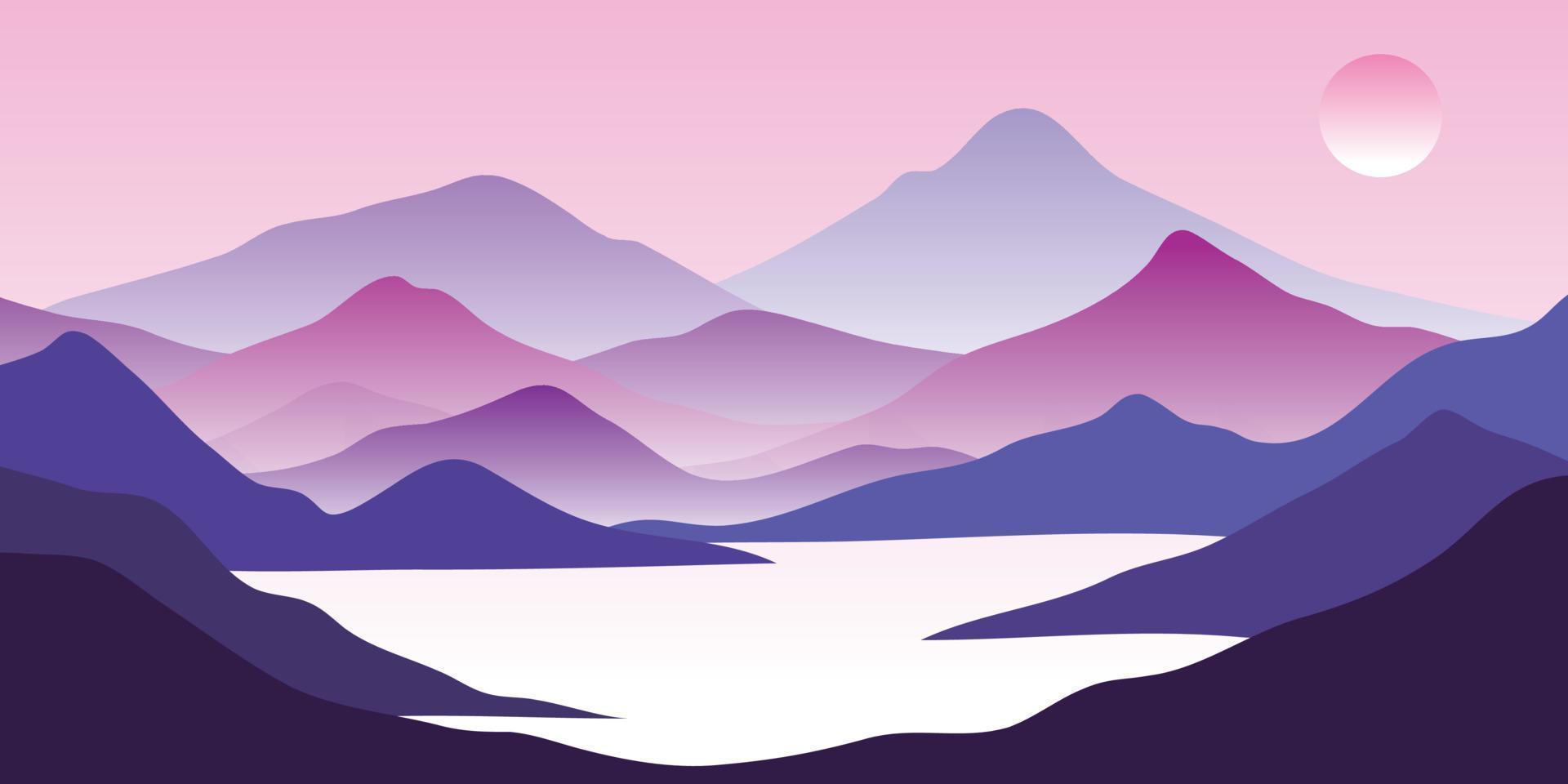 color de las montañas, ondas translúcidas, forma de vidrio abstracto, fondo moderno, ilustración vectorial de diseño vector