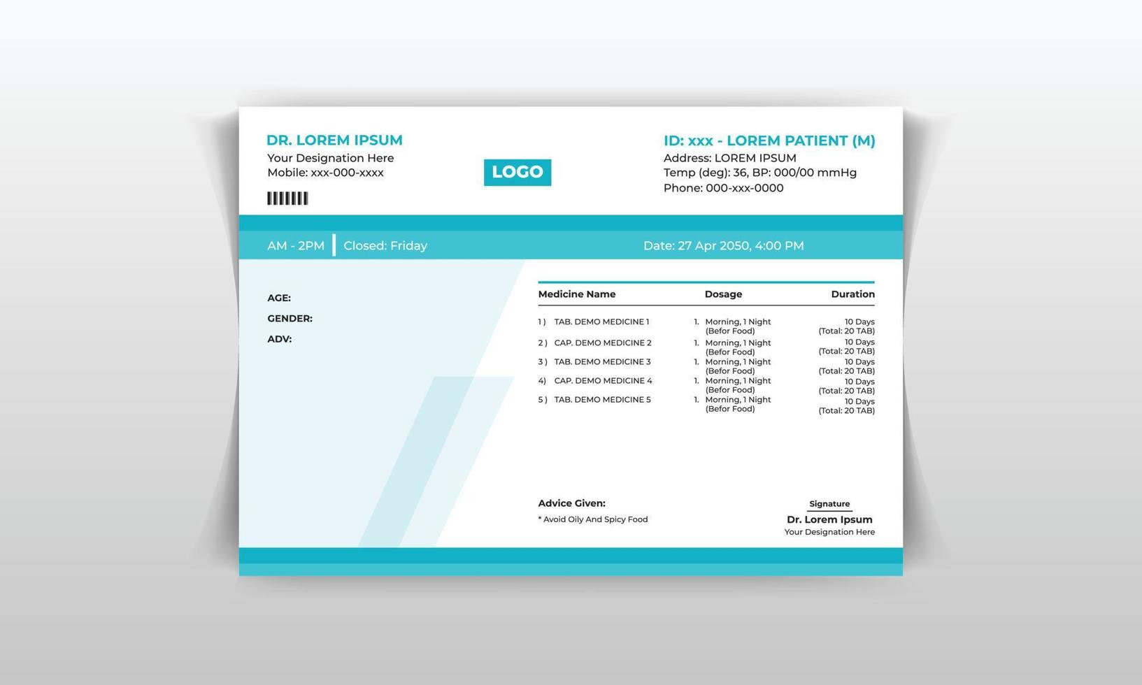 Creative Prescription Pad Design Creative Prescription Pad Design