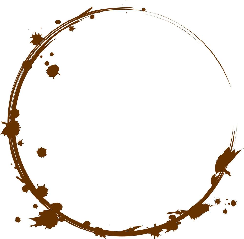 Coffee stain. Realistic hand drawn brush drawing, hot chocolate, tea or coffee. vector