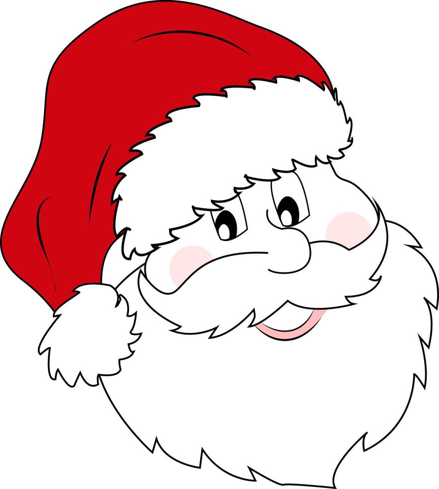 Head of Santa Claus. Christmas, new year, winter, holiday. Postcard, banner. vector