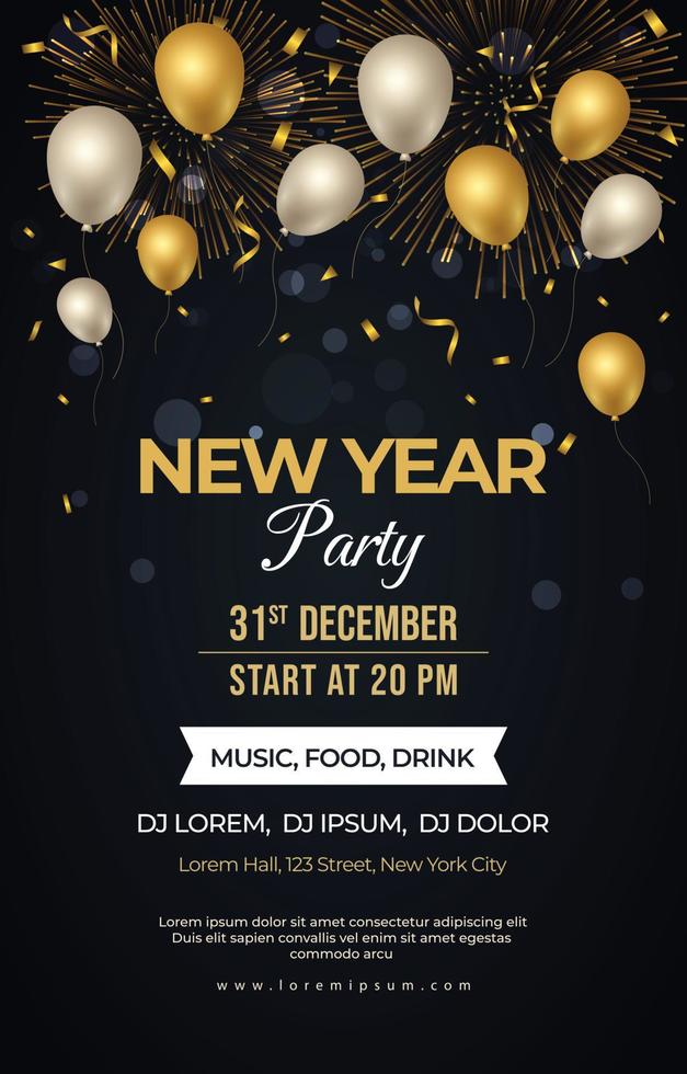 New Year Party Poster Template vector