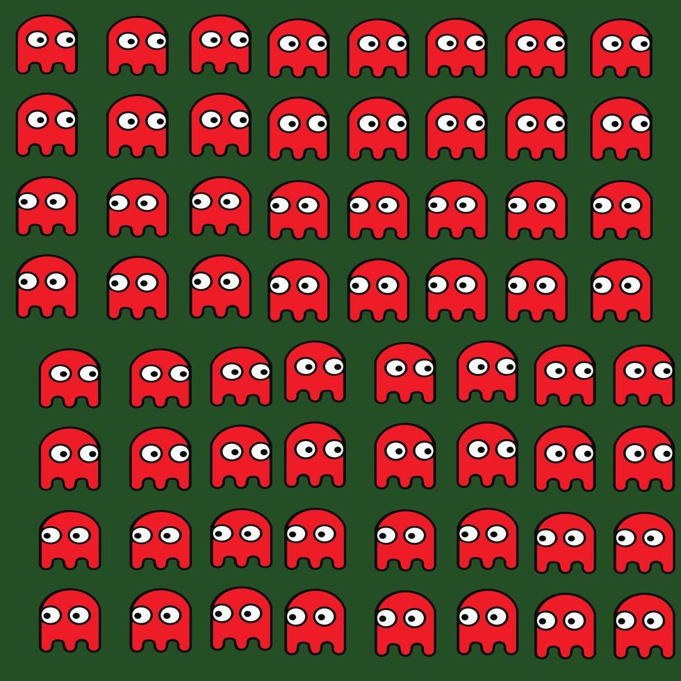 Pacman background with green patterns into it vector